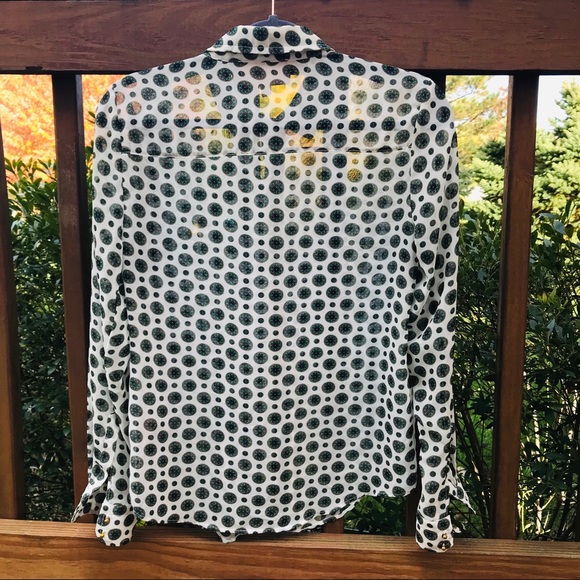 PHILOSOPHY Sheer Cream Button Down Blouse - Picture 3 of 7